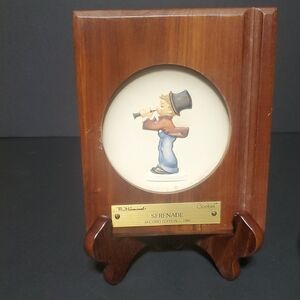 Goebel Hummel Serenade Plaque with Brown and Cream Tones With Stand